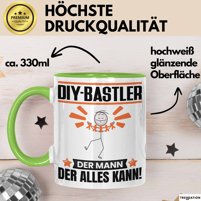 DIY-Bastler Tasse Geschenk für DIY-Bastler Der Mann Der Alles Kann Geschenkidee zum Geburtstag Grün Trendation