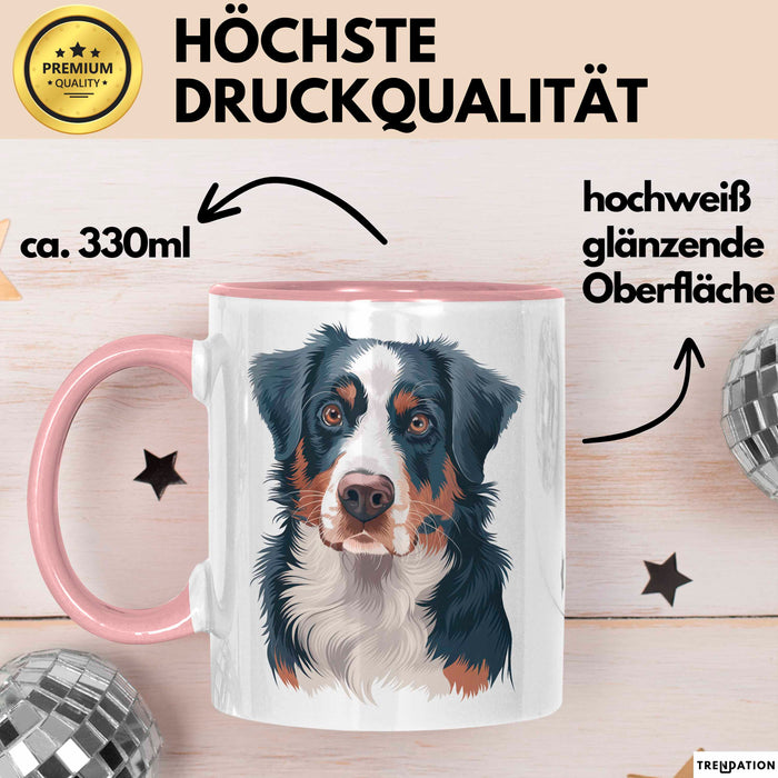 Appenzeller Sennenhund Hund Tasse Geschenk Lustige Geschenkidee Spruch Rosa Trendation