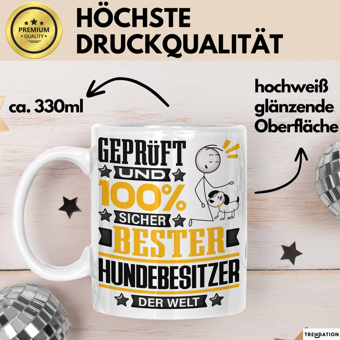 Hundebesitzer Geschenk Lustiger Spruch für Hundebesitzer Geschenkidee Bester Hundebesitzer Der Welt Weiß Trendation