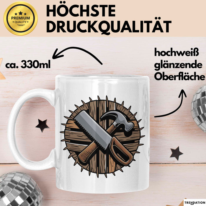Zimmerer Tasse Geschenkidee Holzverarbeitung Experte Geschenkidee Lustig Weiß Trendation