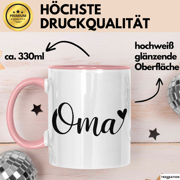 Oma Großmutter Tasse Becher Geschenk Lustige Geschenkidee Spruch Oma Rosa Trendation