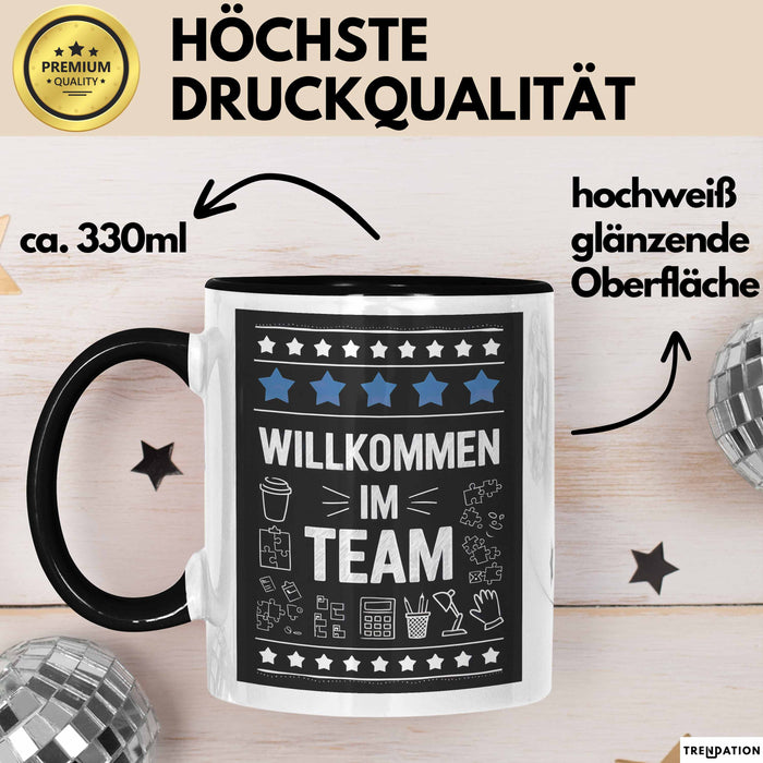 Office Arbeitskollege Tasse Geschenk Lustige Geschenkidee Spruch Willkommen Im Team Trendation