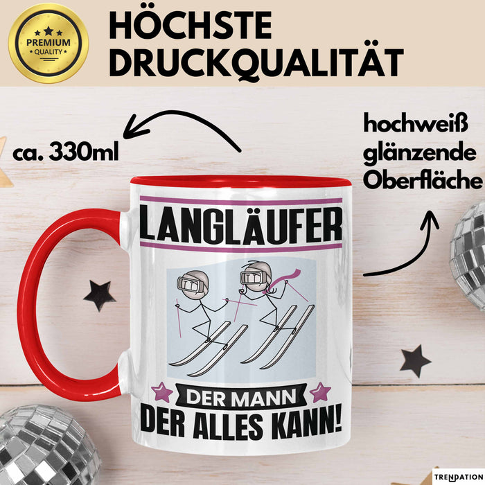 Langläufer Tasse Geschenk für Langläufer Der Mann Der Alles Kann Geschenkidee zum Geburtstag Rot Trendation
