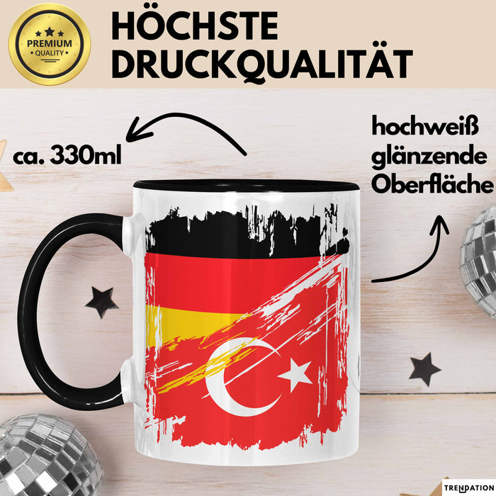 Türkei Deutschland Flagge Halb Deutscher Halb Türke Fußball Germany 2025 Europa Turkey Schwarz Trendation