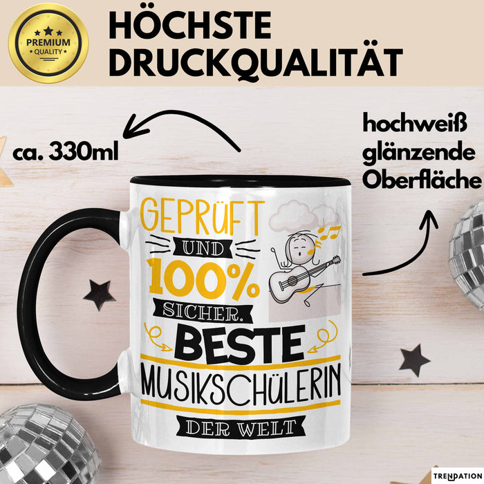 Beste Musikschülerin Der Welt Tasse Geschenk für Eine Musikschülerin Geprüft Und Sicher Geschenkidee Geburtstag Weihnachten Trendation