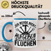 Handwerker Geschenk Tasse Ich Werde Nicht Aufgeben Aber Fluchen KFZ Mechaniker Hausmeister Elektroniker Anlagenmechaniker Blau Trendation