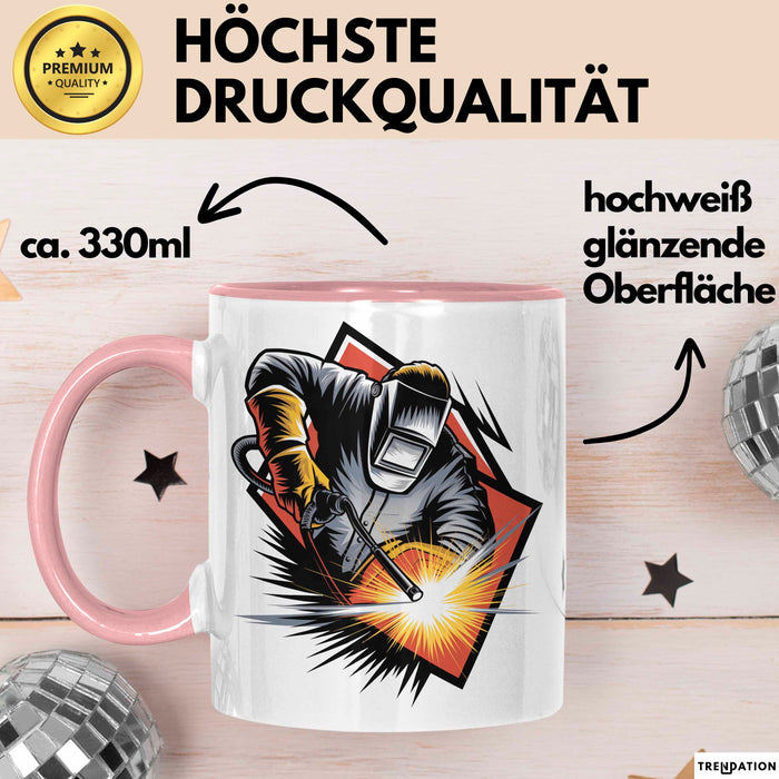 Schweißer Tasse Geschenkidee Schweißprofi Lustiger Spruch Geschenkidee Lustig Rosa Trendation