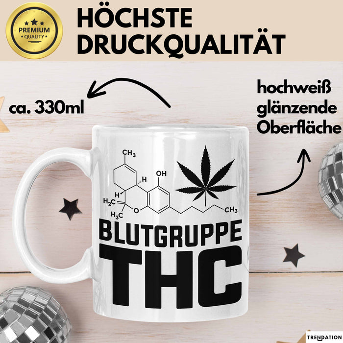 Kiffer Blutgruppe Thc Gras Tasse Geschenk Cannabis Kiffer Geschenkidee