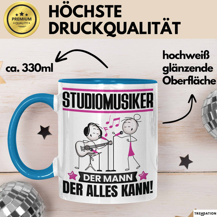 Studiomusiker Tasse Geschenk für Studiomusiker Der Mann Der Alles Kann Geschenkidee zum Geburtstag Blau Trendation