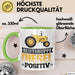 Auto Tasse Geschenk Blutgruppe Positiv Traktor Spruch Geschenkidee bagger Grün Trendation