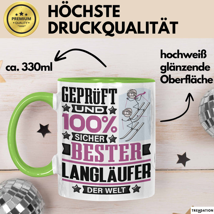 Langläufer Geschenk Lustiger Spruch für Langläufer Geschenkidee Bester Langläufer Der Welt Grün Trendation