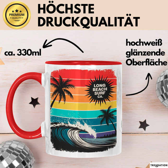 Los Angeles LA Kalifornien USA Tasse Geschenk Lustige Geschenkidee Spruch Retro Surfen Rot Trendation