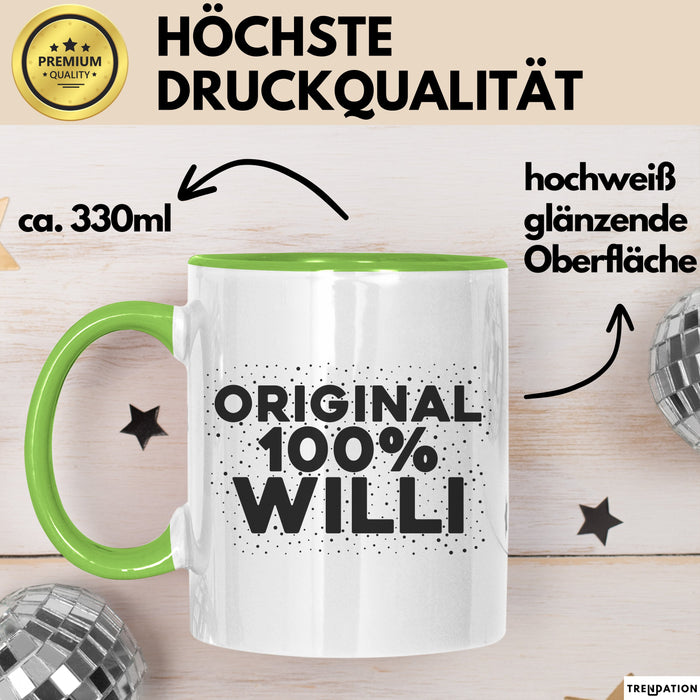 Willi Tasse Original 100% Willi Geschenk Grün Trendation
