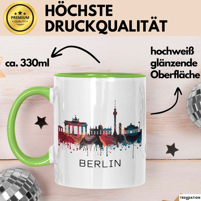 Deutschland Berlin Tasse Geschenk Lustige Geschenkidee Spruch Grün Trendation