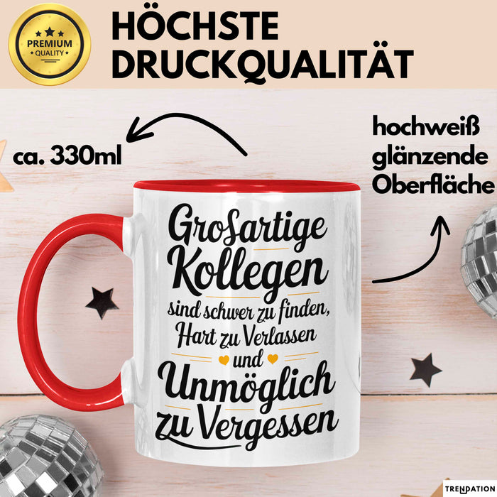 Bürokollege Tasse Geschenkidee Tolle Kollegen Sind Selten Rot Trendation