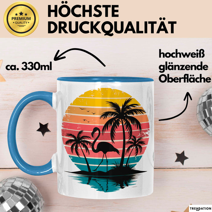 Flamingo Tier Tasse Geschenk Lustige Geschenkidee Spruch Blau Trendation