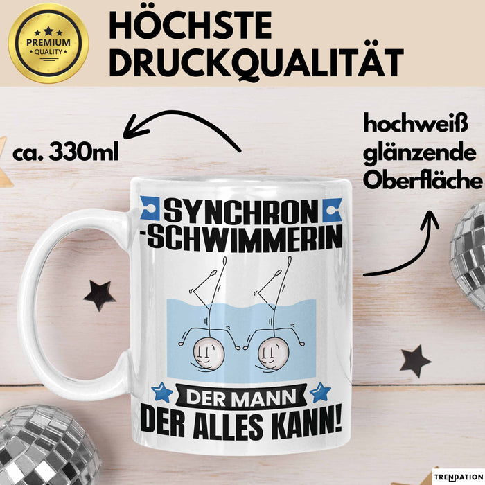 Synchronschwimmerin Tasse Geschenk für Synchronschwimmerin Der Mann Der Alles Kann Geschenkidee zum Geburtstag Weiß Trendation