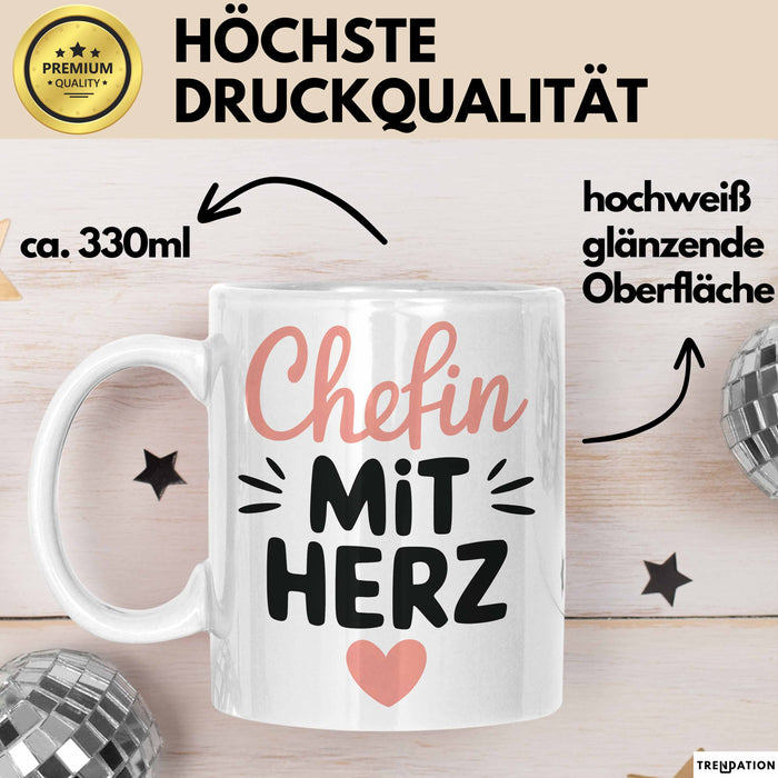 Büroarbeit Kollege Chef Tasse Geschenk Lustige Geschenkidee Spruch Chefin Mit Herz Weiß Trendation