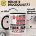 Fußballfan Geschenk Tasse Lustiger Spruch Erheben Sie Sich Der Fußballfan Betritt den Raum Schwarz Trendation