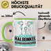 Halbonkel Geschenk Tasse Ich Bin Halbonkel Aber Sag Doch Einfach Superheld Lustige Geschenkdiee für Halbonkel Kaffee-Becher Grün Trendation
