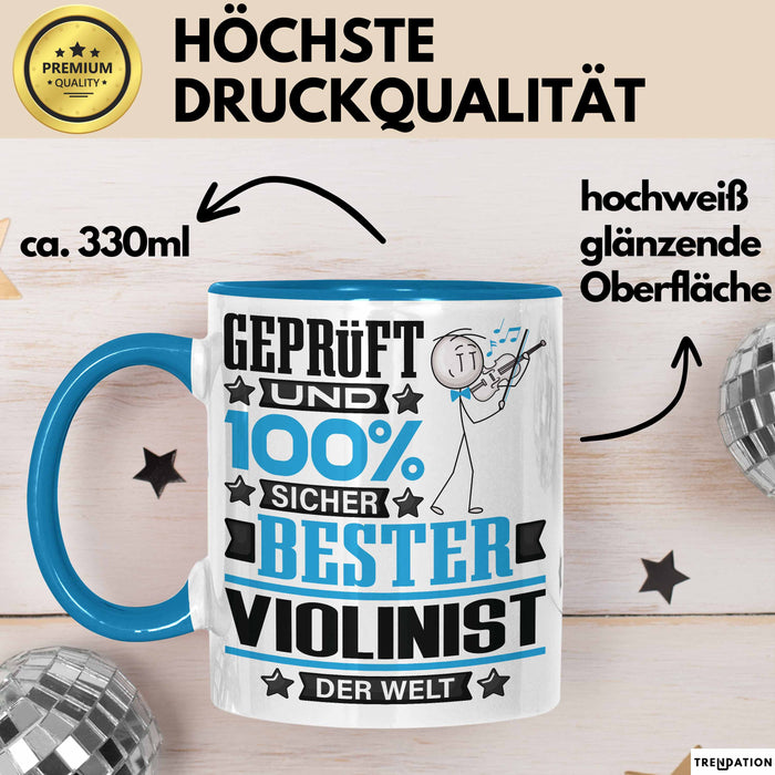 Violinist Geschenk Lustiger Spruch für Violinist Geschenkidee Bester Violinist Der Welt Blau Trendation
