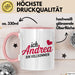 Andrea Tasse Geschenk Ich Bin Vollkommen Andrea Geschenkidee Geburtstag Rosa Trendation