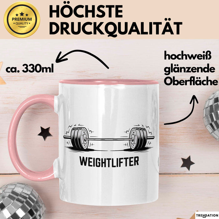 Gewichtheber Tasse Geschenkidee für Fitness Biest Rosa Trendation