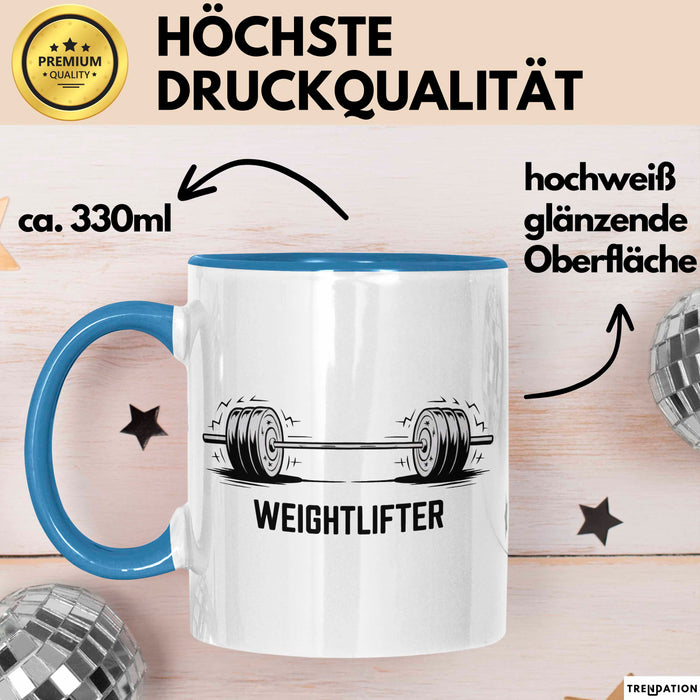 Gewichtheber Tasse Geschenkidee für Fitness Biest Blau Trendation