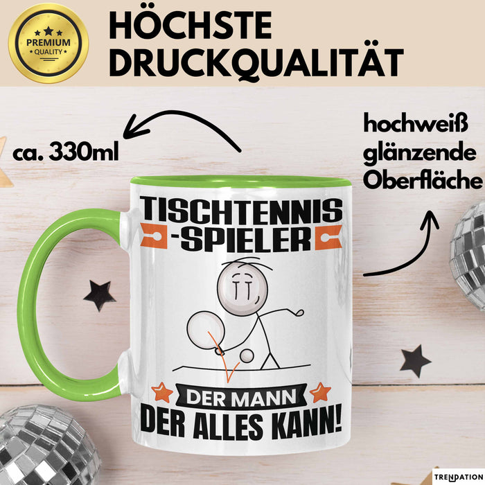 Tischtennisspieler Tasse Geschenk für Tischtennisspieler Der Mann Der Alles Kann Geschenkidee zum Geburtstag Grün Trendation