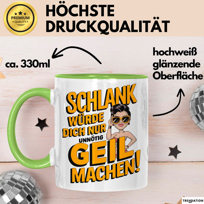 Sarkasmus Tasse Geschenkidee Wenn Ich Schlank Wäre Grün Trendation