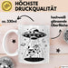 Sci-Fi Nerd Tasse Geschenkidee UFO entführt Kuh Weltraum Fan Geschenkidee Lustig Weiß Trendation