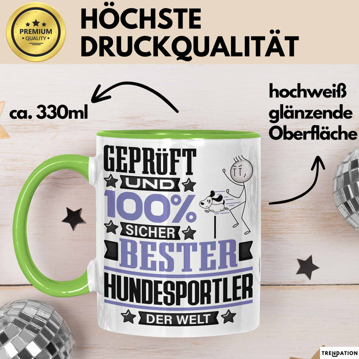 Hundesportler Geschenk Lustiger Spruch für Hundesportler Geschenkidee Bester Hundesportler Der Welt Grün Trendation