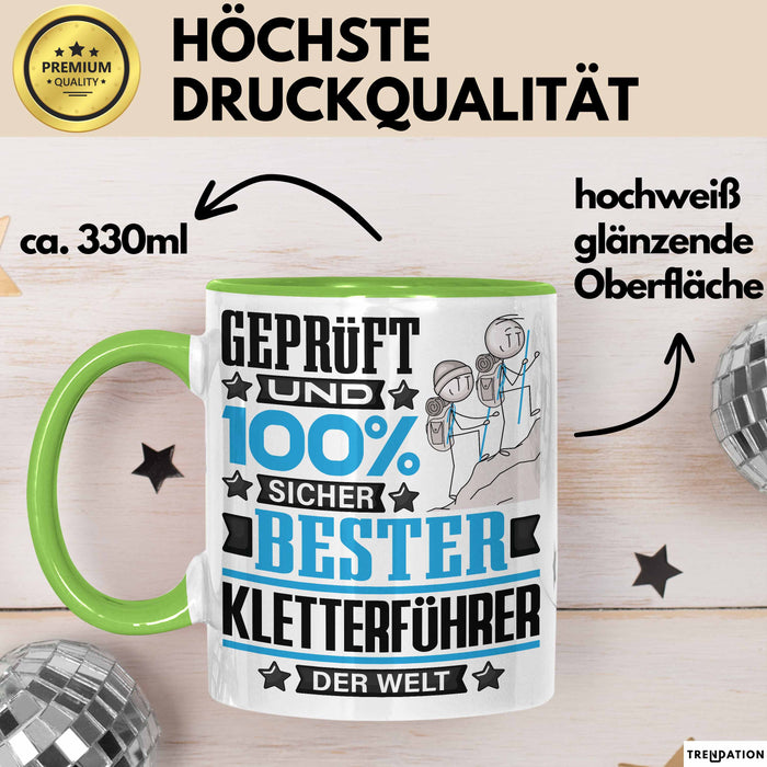 Kletterführer Geschenk Lustiger Spruch für Kletterführer Geschenkidee Bester Kletterführer Der Welt Grün Trendation