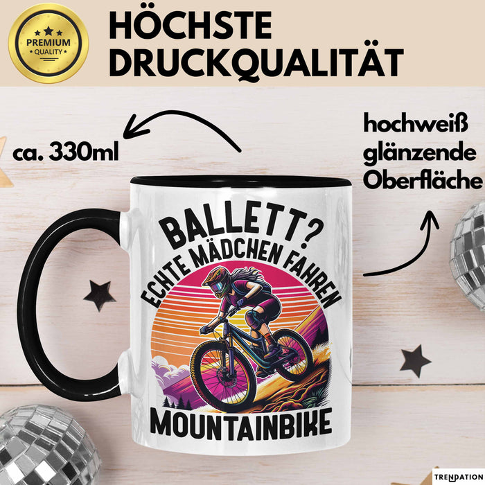 Mountainbikerin Tasse Geschenk Frauen Ballett Echte Mädchen Fahren Mountainbike Mtb Trendation
