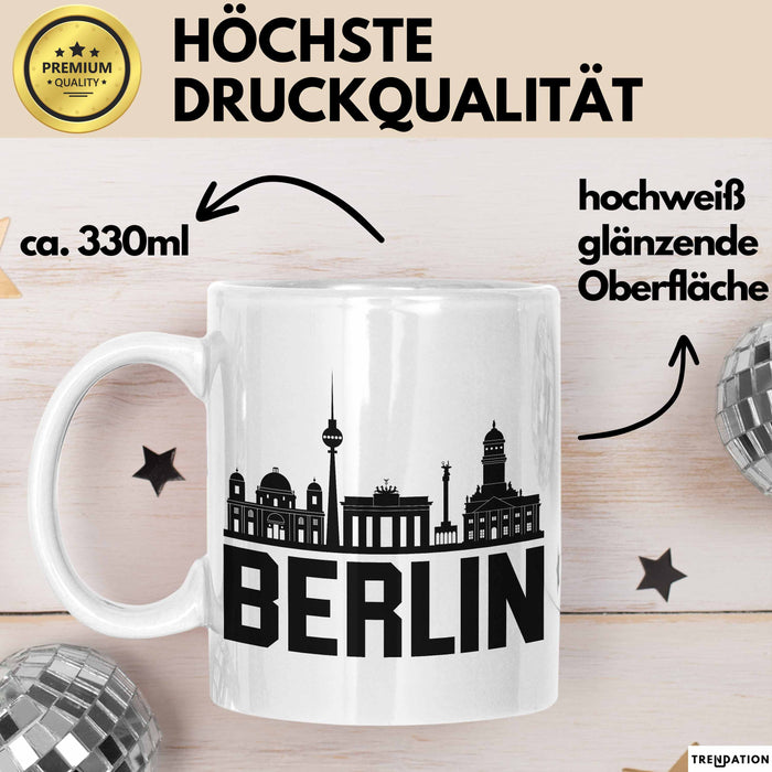 Berlin Tasse Geschenk Stadt Deutschland Hauptstadt Becher Weiß Trendation