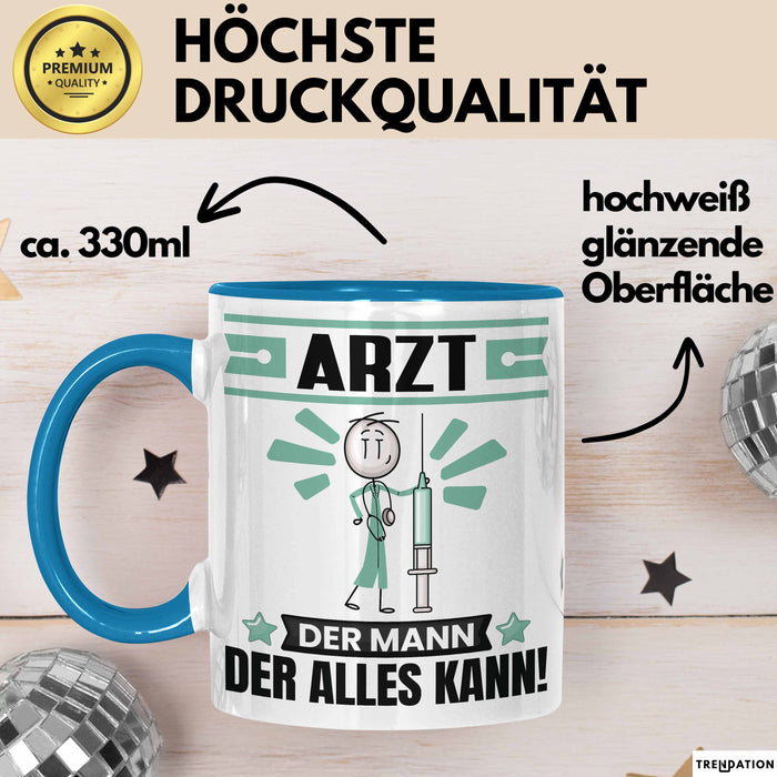 Arzt Tasse Geschenk für Arzt Der Mann Der Alles Kann Geschenkidee zum Geburtstag Blau Trendation