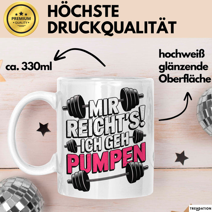 Gewichtheben Tasse Geschenk Ich gehe Gewichte heben Geschenkidee Lustig Weiß Trendation