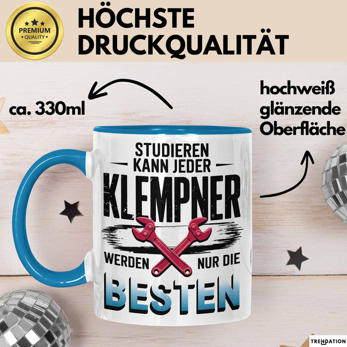 Klempner Tasse Geschenk Besten Werden Klempner Geschenkidee Blau Trendation