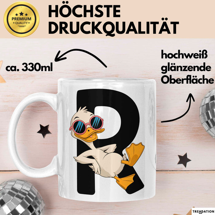 Quietscheente Tier Tasse Geschenk Lustige Geschenkidee Spruch Rentnerente Im Ruhestand Weiß Trendation