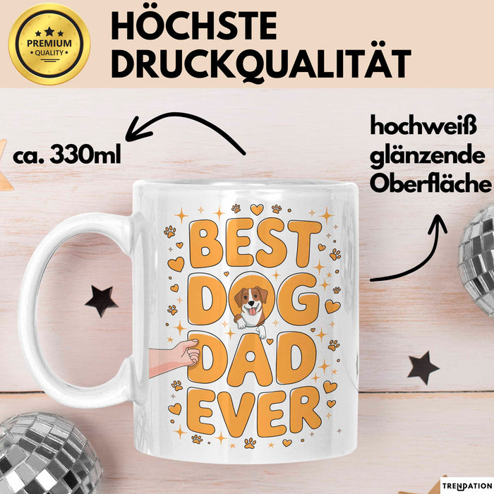 Hunde Papa Tasse Geschenk Lustige Geschenkidee Spruch Für Hunde Eltern Weiß Trendation