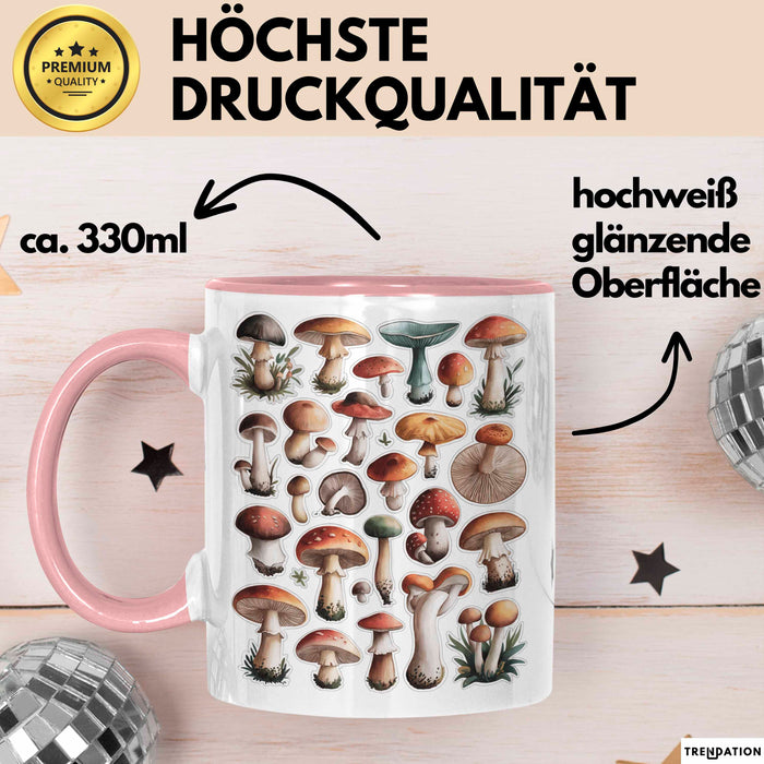 Pilzliebhaber Tasse Geschenkidee Pilz Fan Geschenkidee Lustig Rosa Trendation