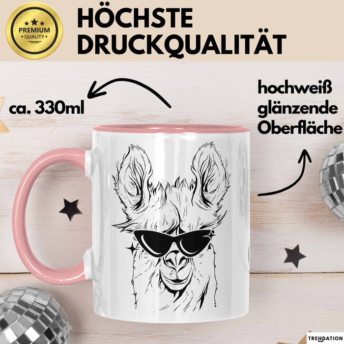 Llama Alpaka Tasse Geschenk Lama Geschenkidee für Lama-Fans Rosa Trendation