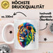 Bunter Löwe Tasse Geschenk Lustige Geschenkidee Spruch Weiß Trendation