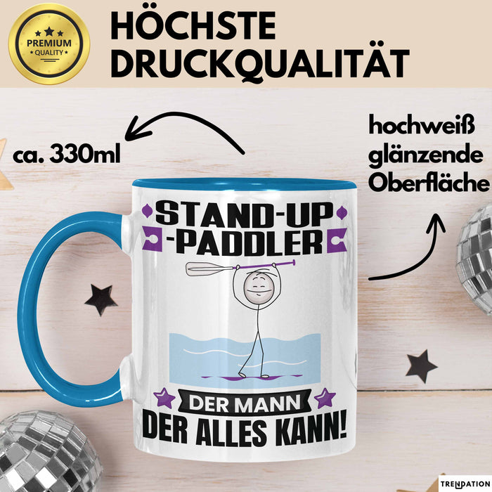 Stand-Up-Paddler Tasse Geschenk für Stand-Up-Paddler Der Mann Der Alles Kann Geschenkidee zum Geburtstag Blau Trendation