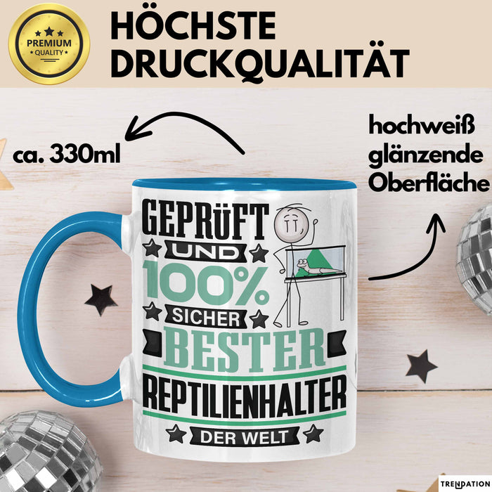 Reptilienhalter Geschenk Lustiger Spruch für Reptilienhalter Geschenkidee Bester Reptilienhalter Der Welt Blau Trendation