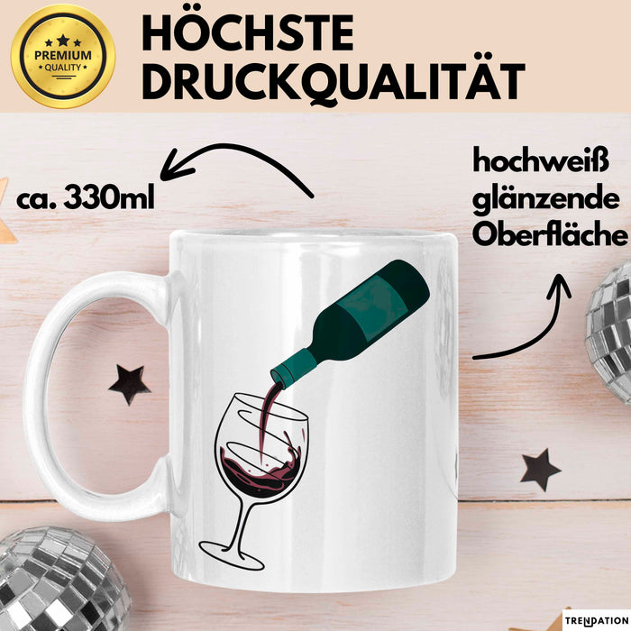 Weinliebhaber Tasse Geschenkidee für Wein Enthusiasten Weiß Trendation