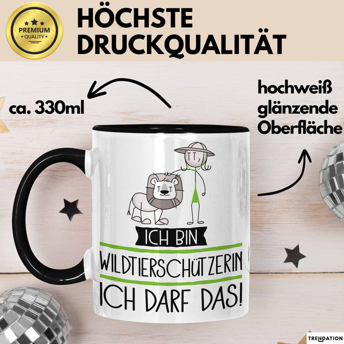 Geschenk für Wildtierschützerin Tasse Lustige Geschenkidee Geburtstag Ich Bin Wildtierschützerin Ich Darf Das Trendation