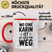 Karin Tasse Geschenk Wo Eine Karin Ist Ist Auch Ein Weg Geschenkidee Becher mit Name Rot Trendation