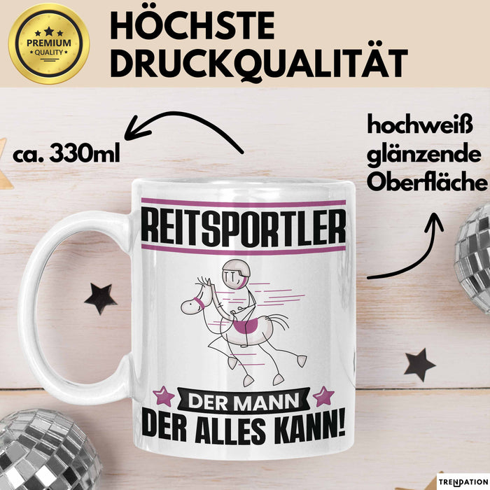 Reitsportler Tasse Geschenk für Reitsportler Der Mann Der Alles Kann Geschenkidee zum Geburtstag Weiß Trendation
