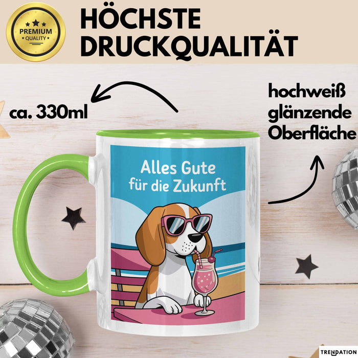 Büroarbeit Kollege Abschied Tasse Geschenk Lustige Geschenkidee Spruch Alles Gute Für Die Zukunft Grün Trendation